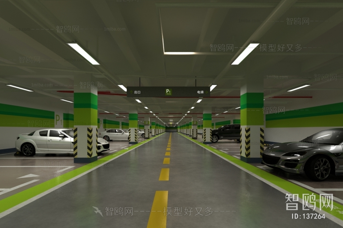 Modern Underground Parking Lot