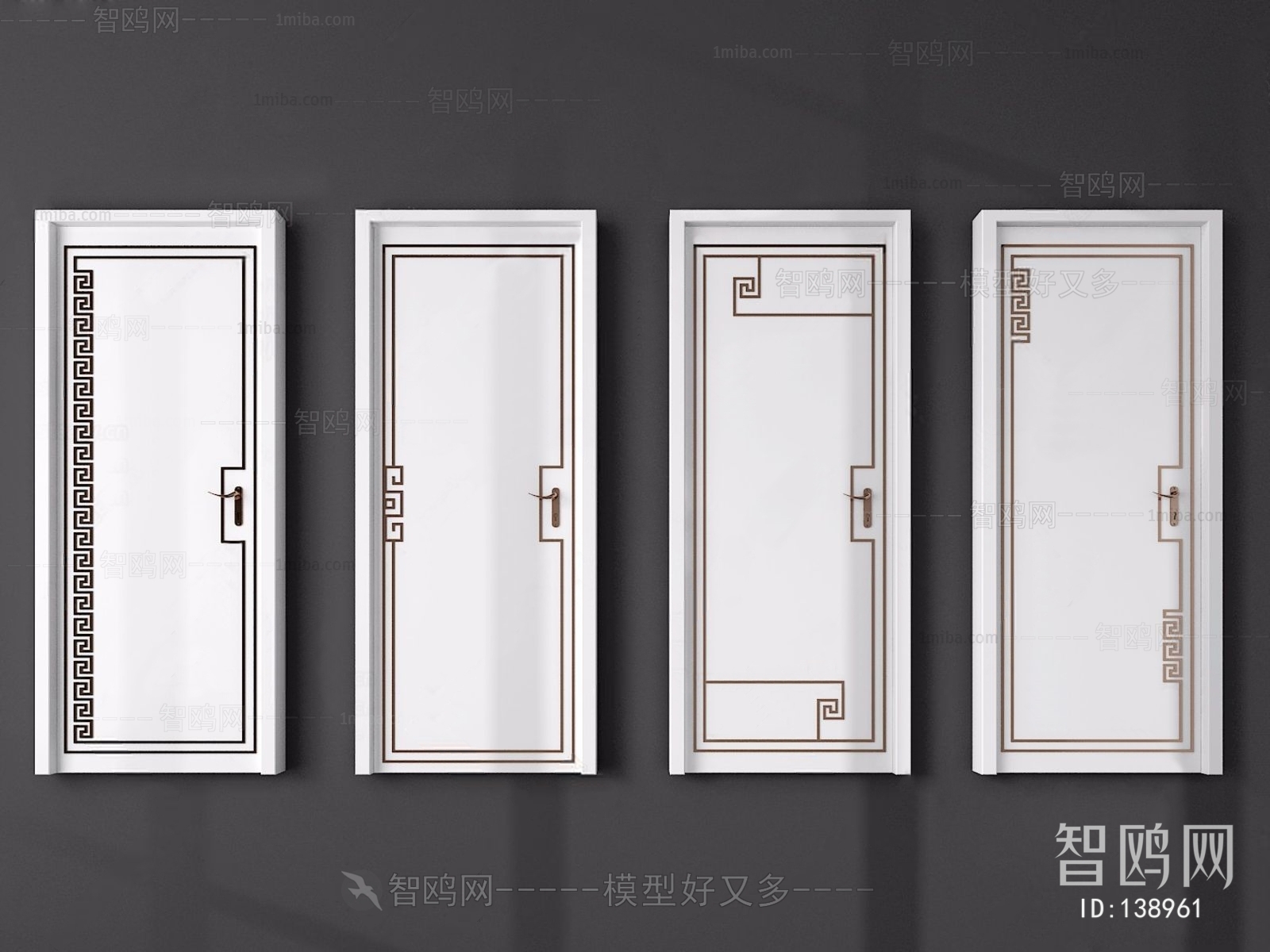 New Chinese Style Solid Wood Door