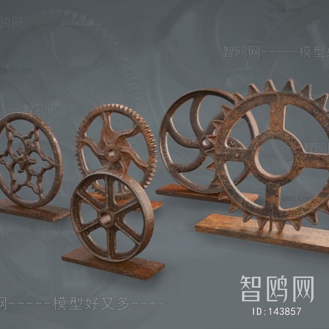 工业风金属齿轮摆件