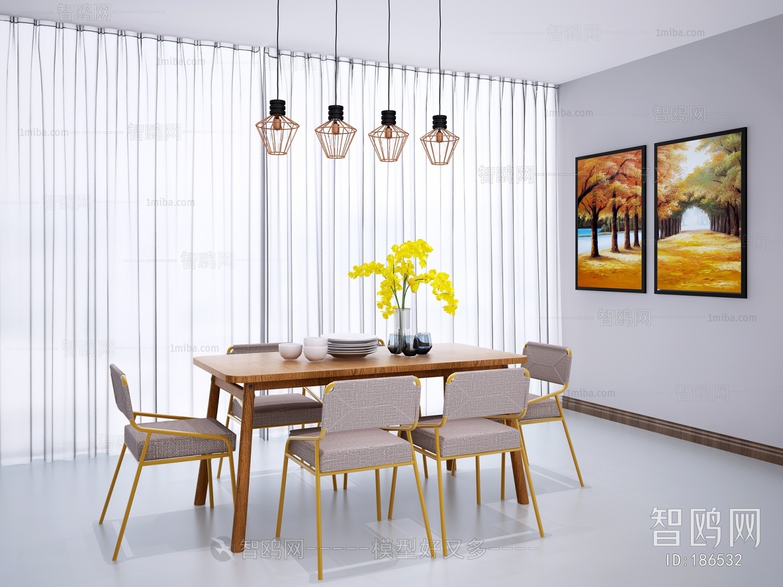 Modern Nordic Style Dining Table And Chairs