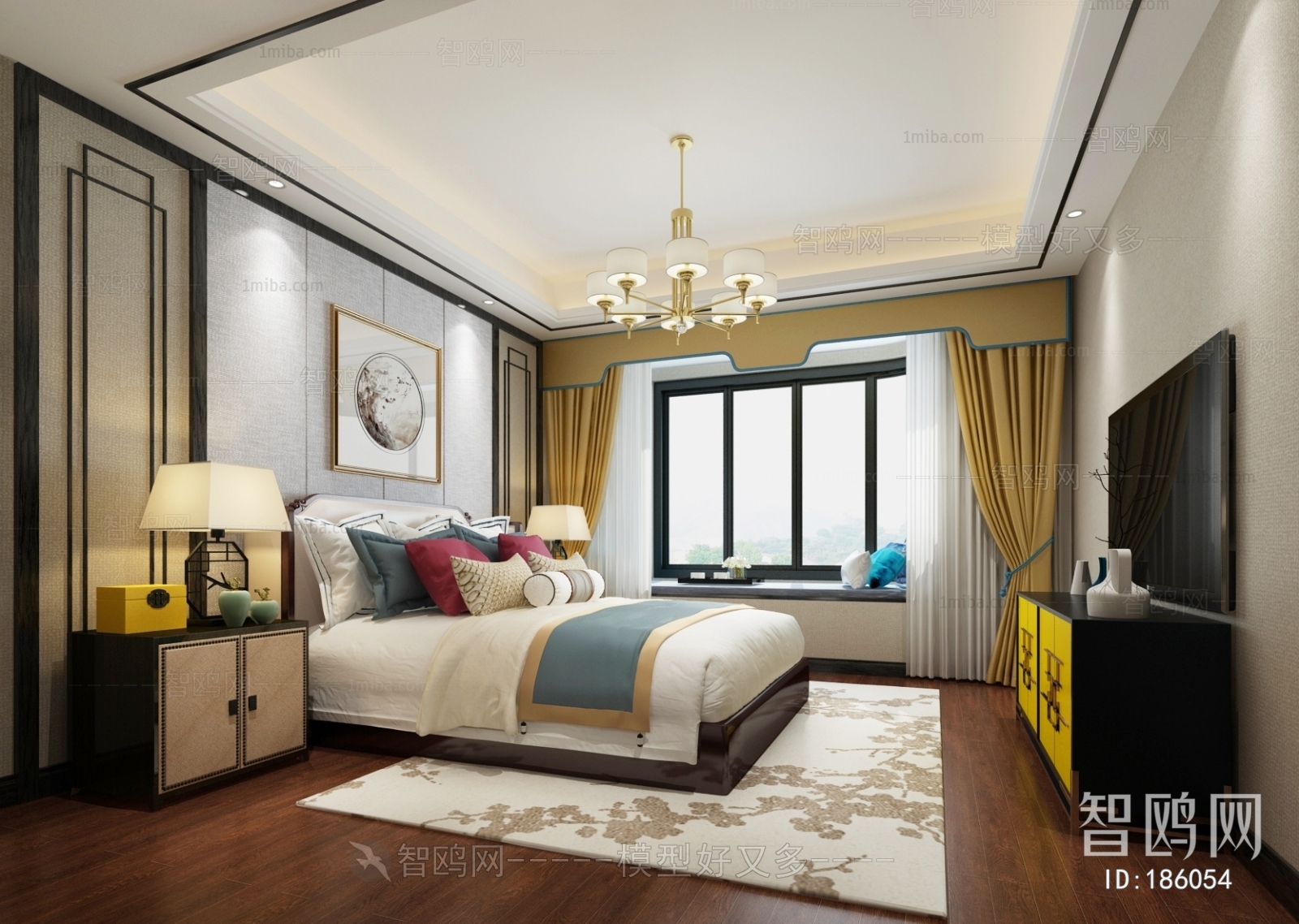 New Chinese Style Bedroom