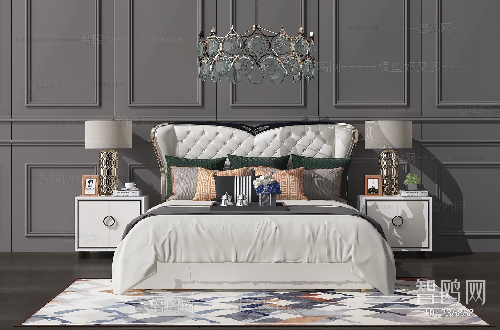 Simple European Style Double Bed