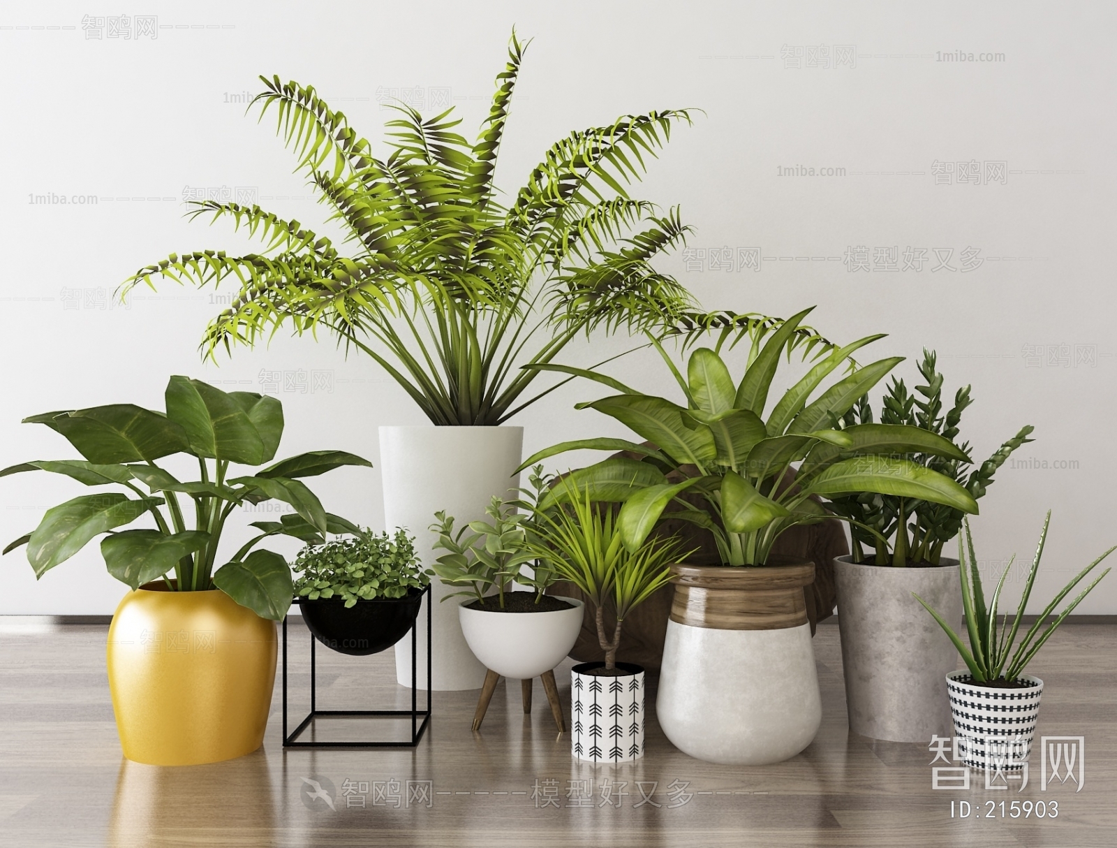 Modern Nordic Style Potted Green Plant