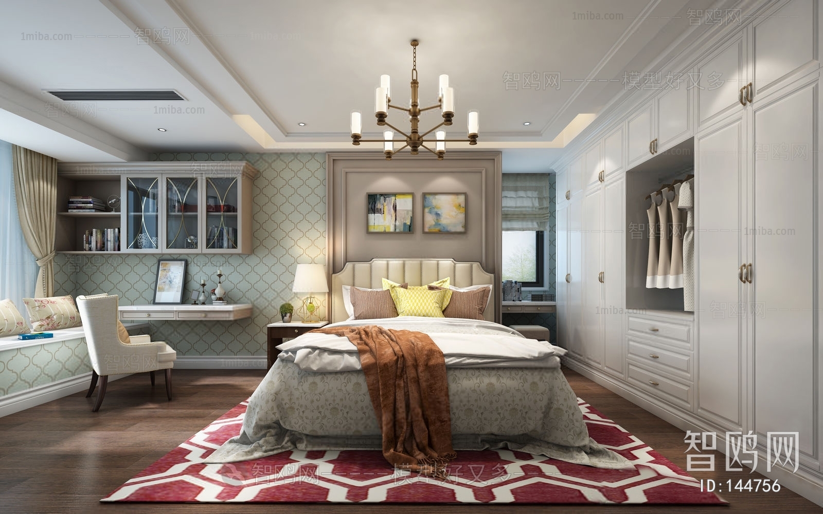 Simple European Style Bedroom