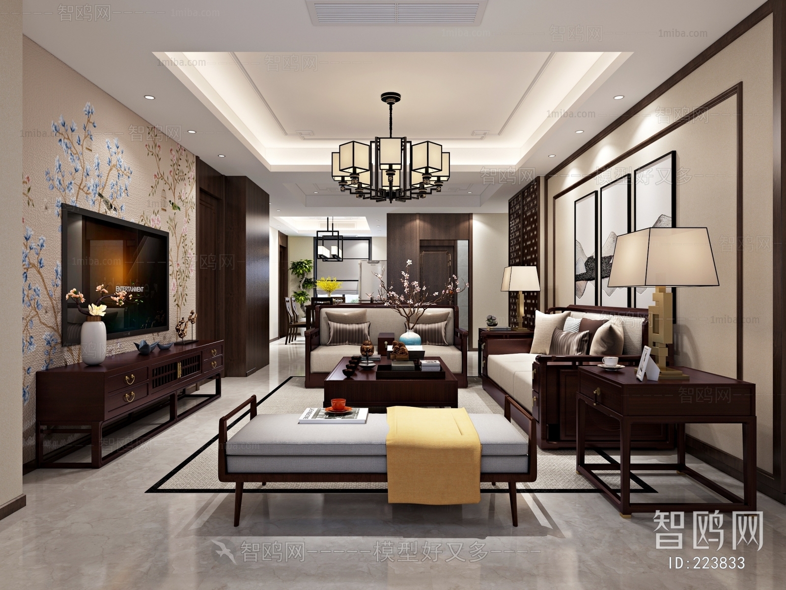 New Chinese Style A Living Room