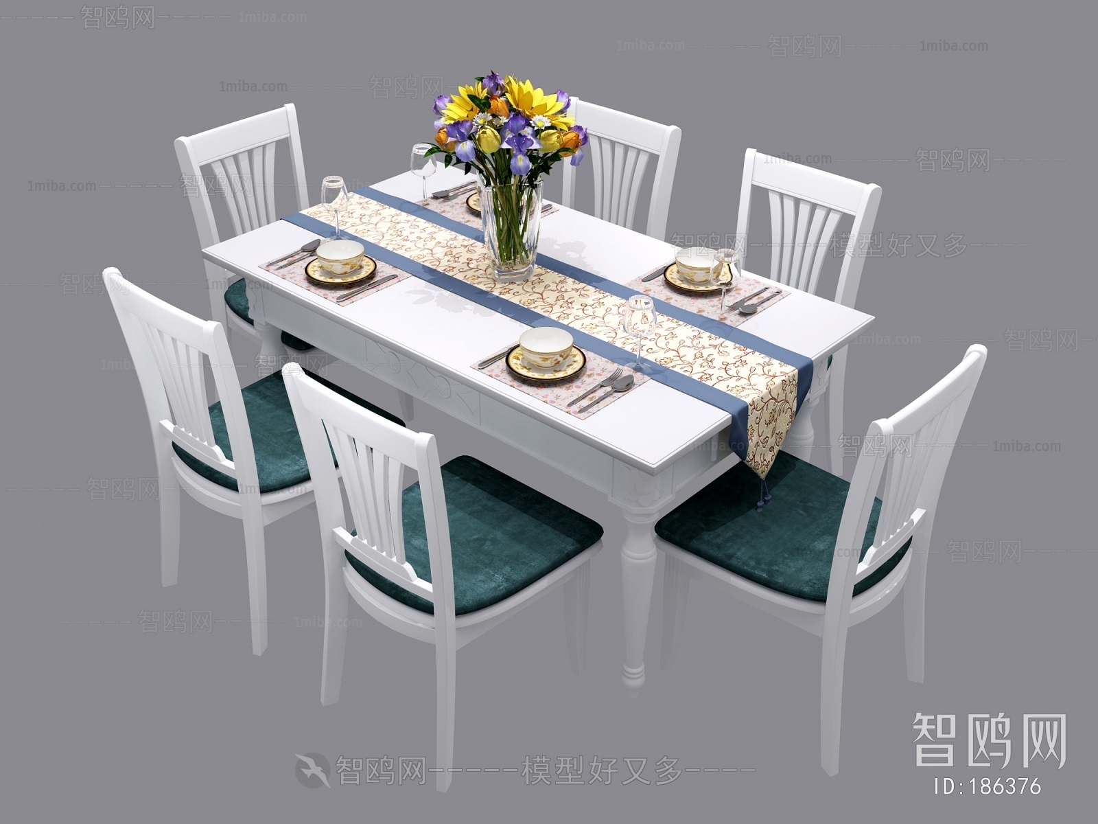 Simple European Style Dining Table And Chairs