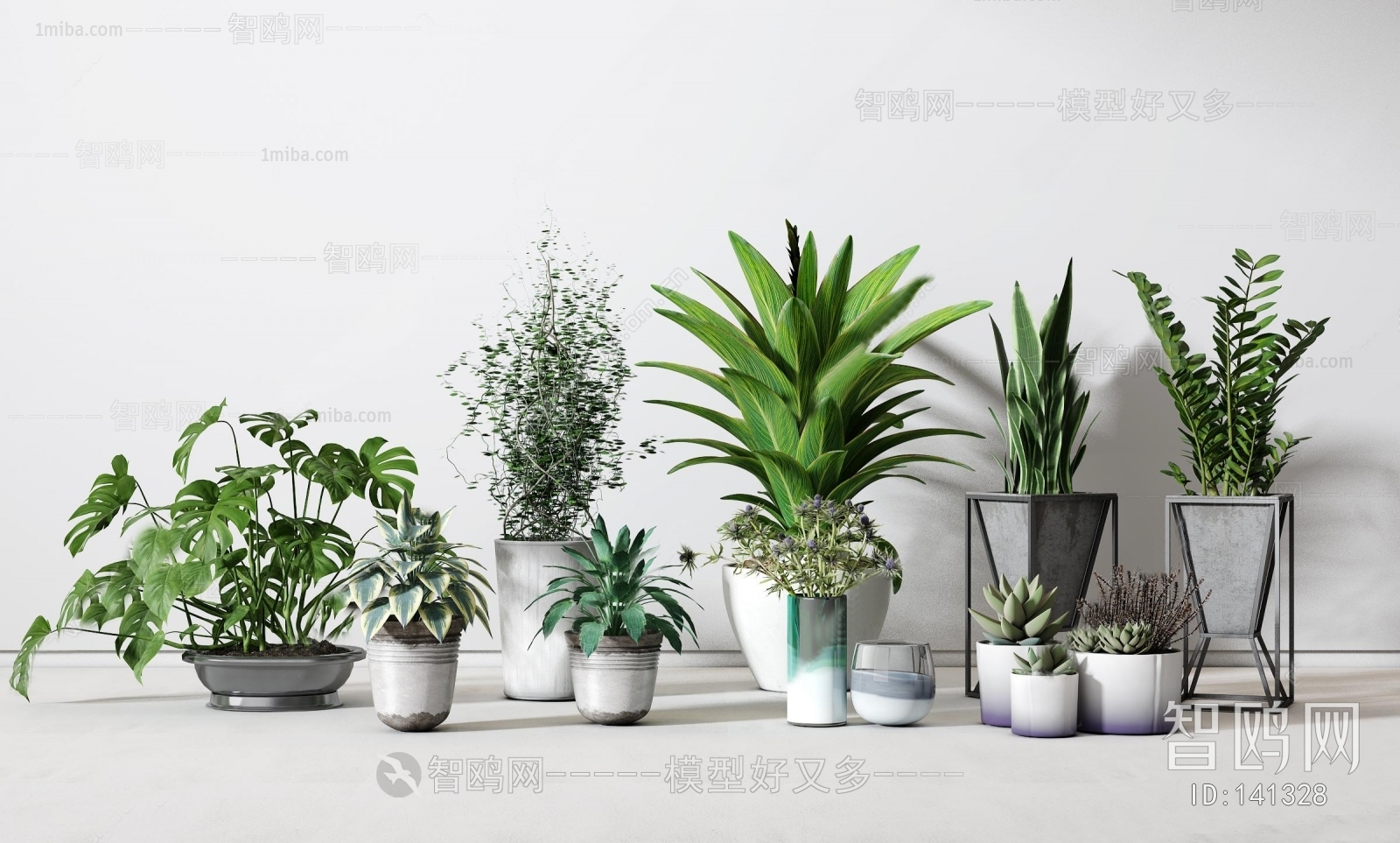 Modern Potted Green Plant