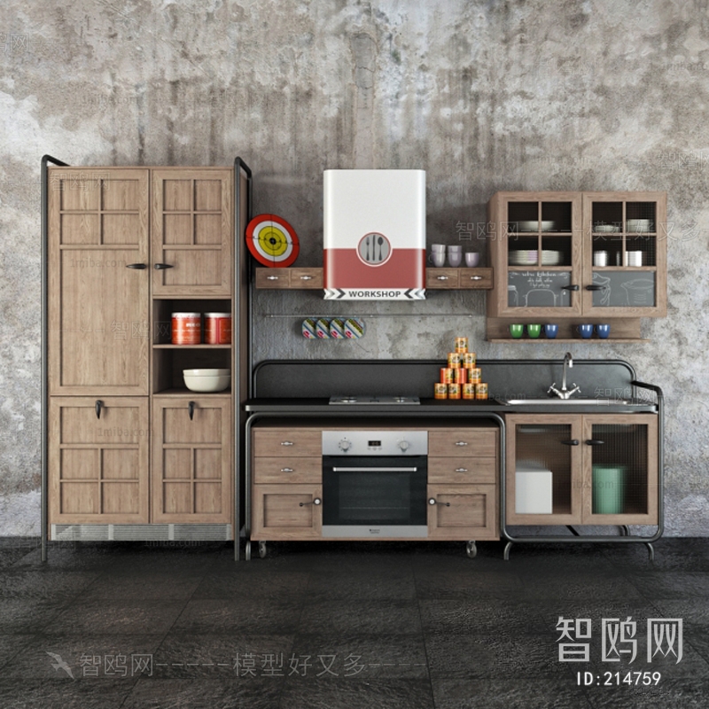 Industrial Style Kitchen Cabinet
