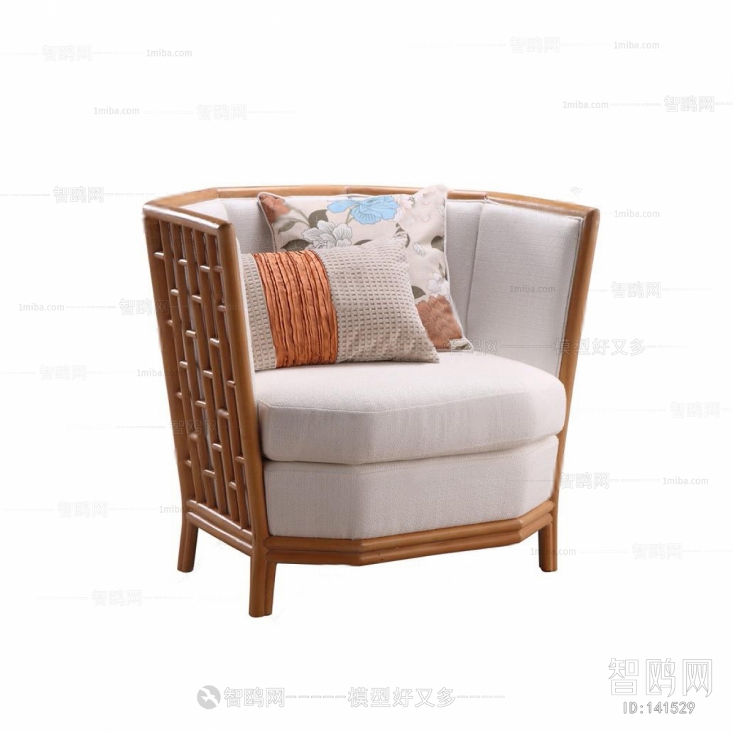 New Chinese Style Single Sofa