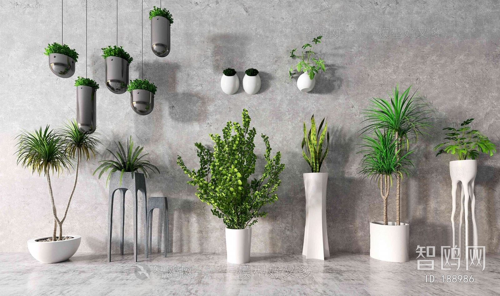 Modern Potted Green Plant