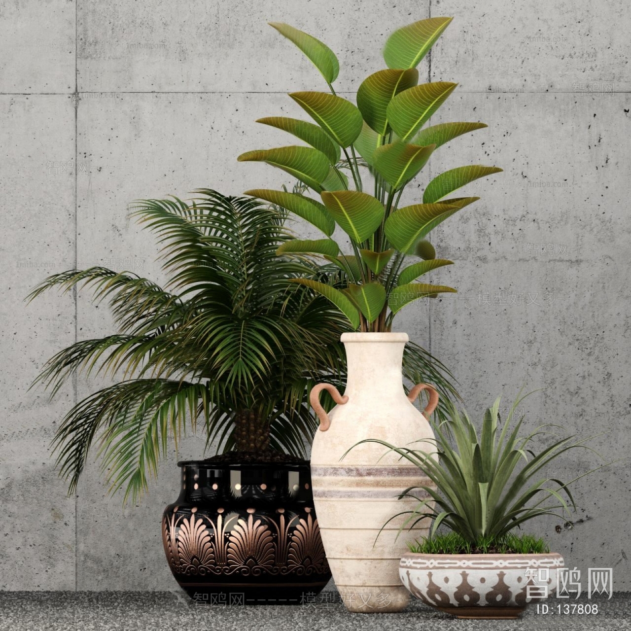 Modern Potted Green Plant