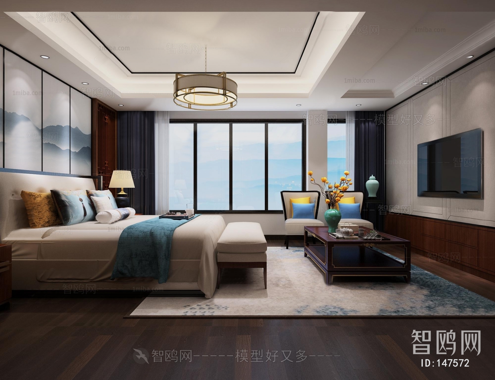 New Chinese Style Bedroom