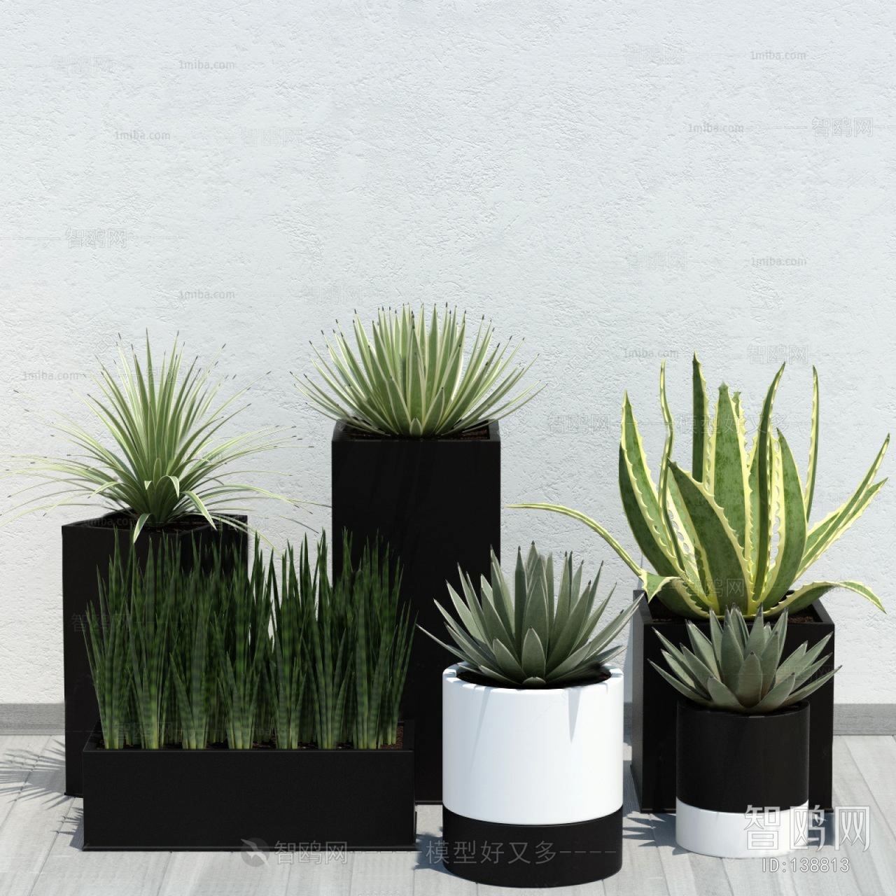 Modern Potted Green Plant