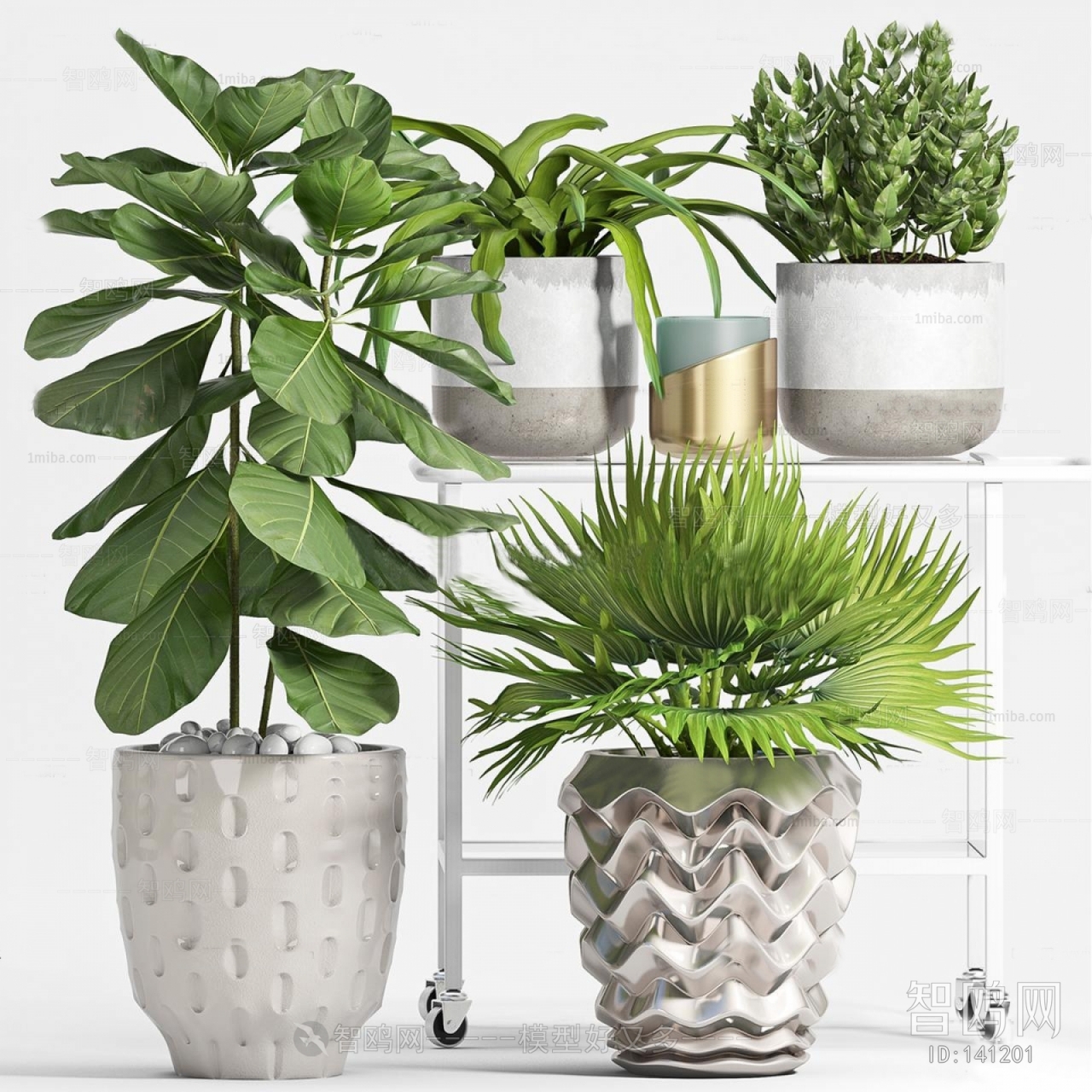 Modern Potted Green Plant