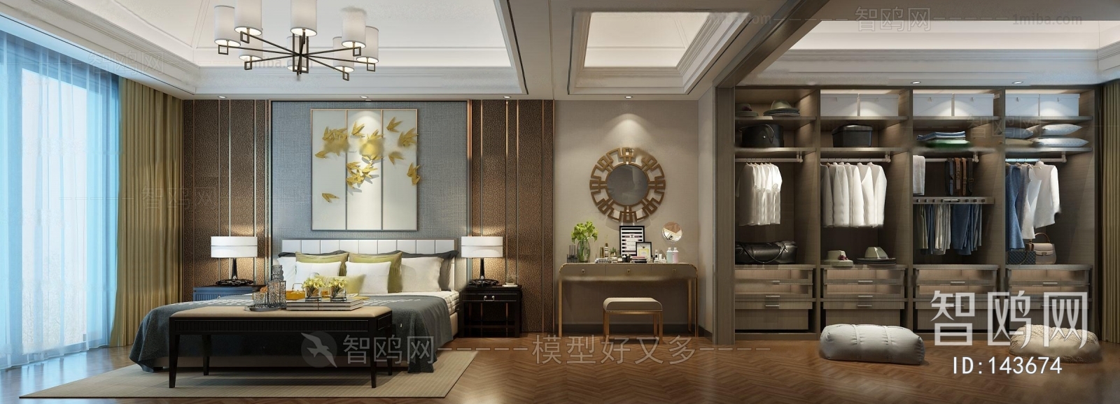 New Chinese Style Bedroom