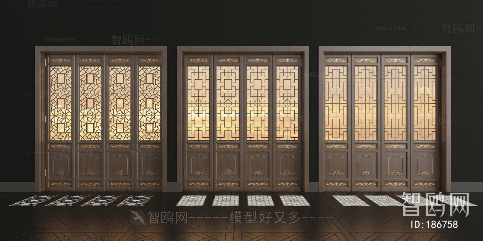 New Chinese Style Sliding Door