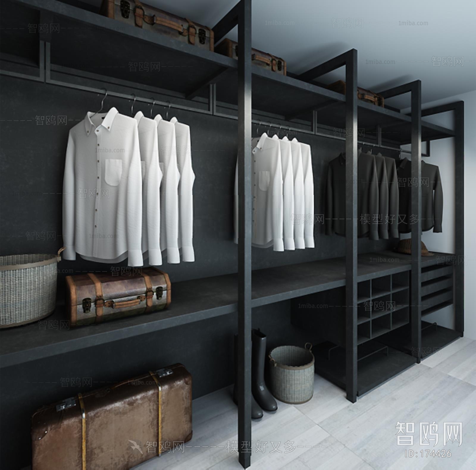Industrial Style Clothes Storage Area