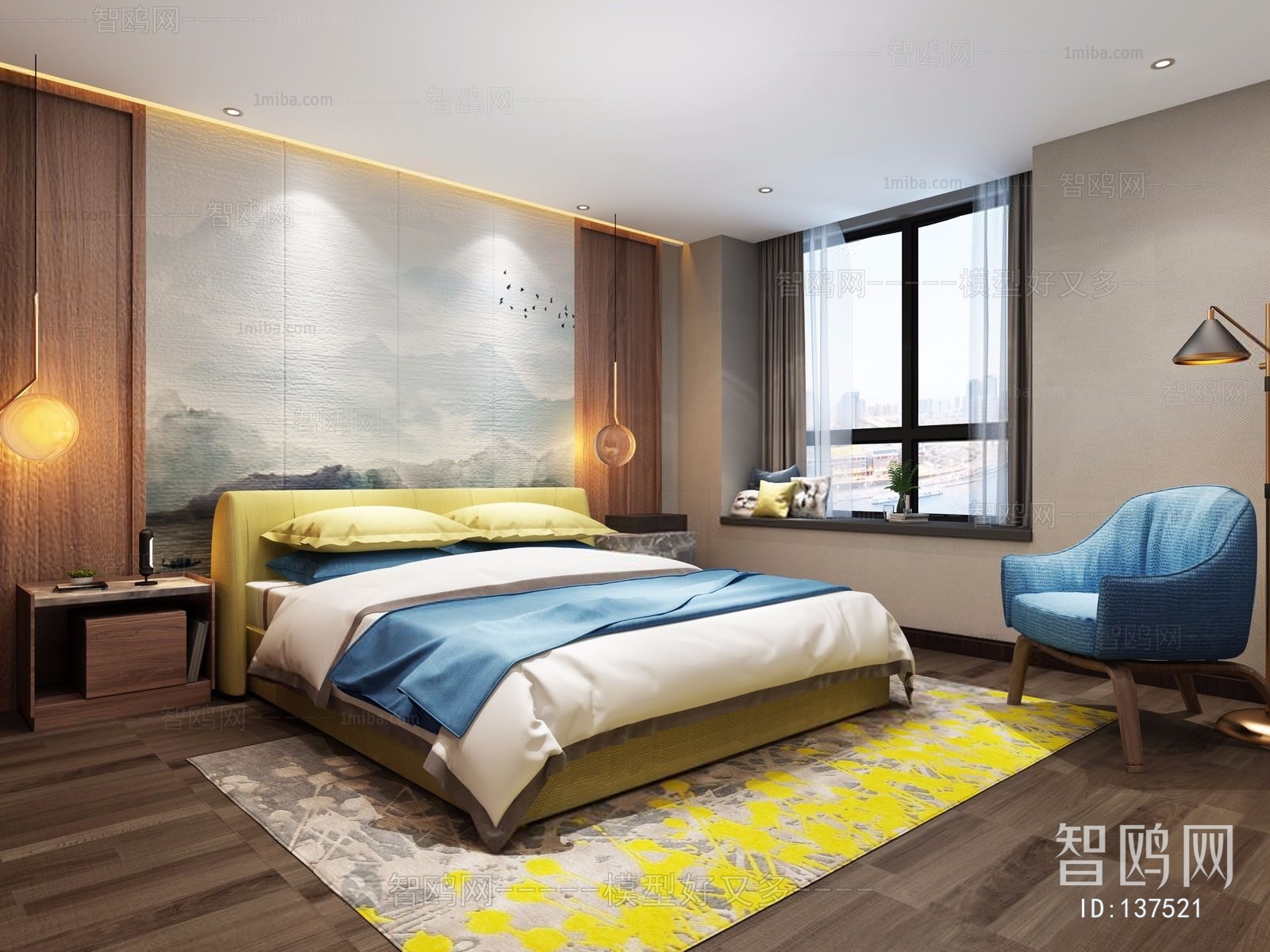 New Chinese Style Bedroom