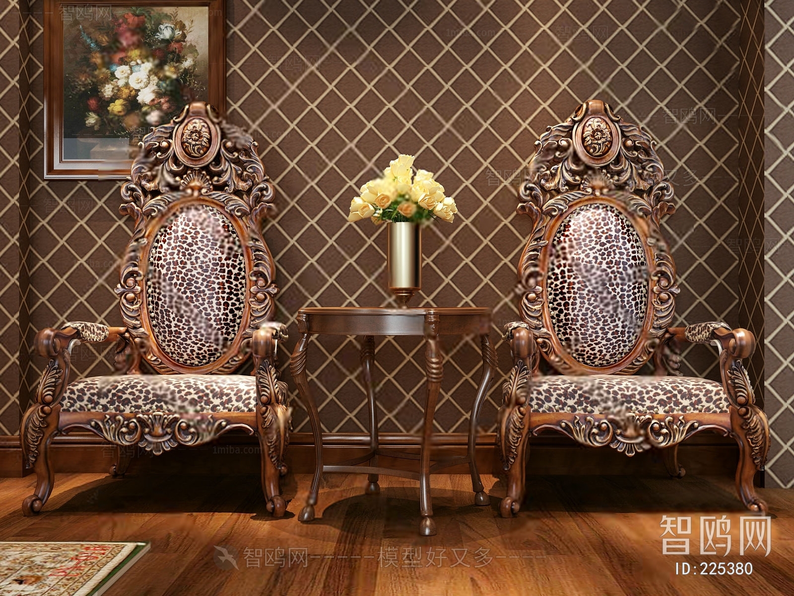 欧式古典奢华雕花椅子
