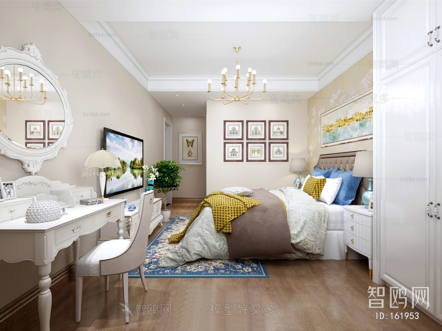 American Style Simple European Style Bedroom