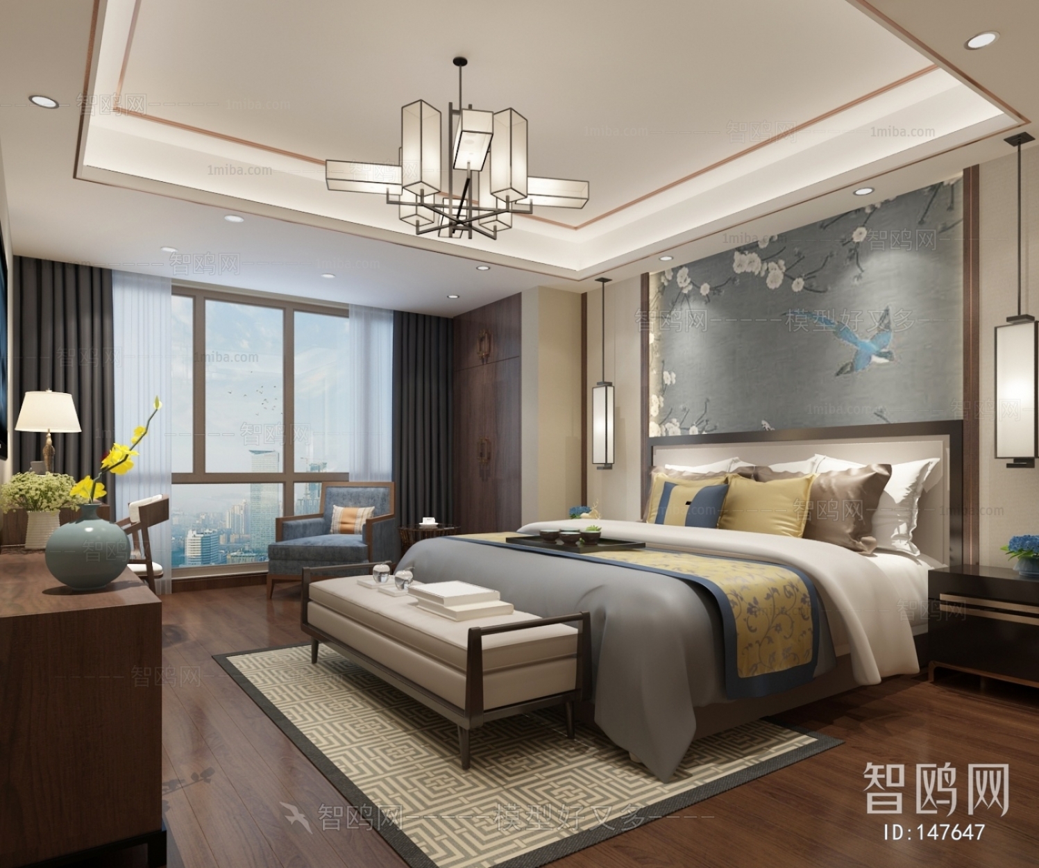 New Chinese Style Bedroom