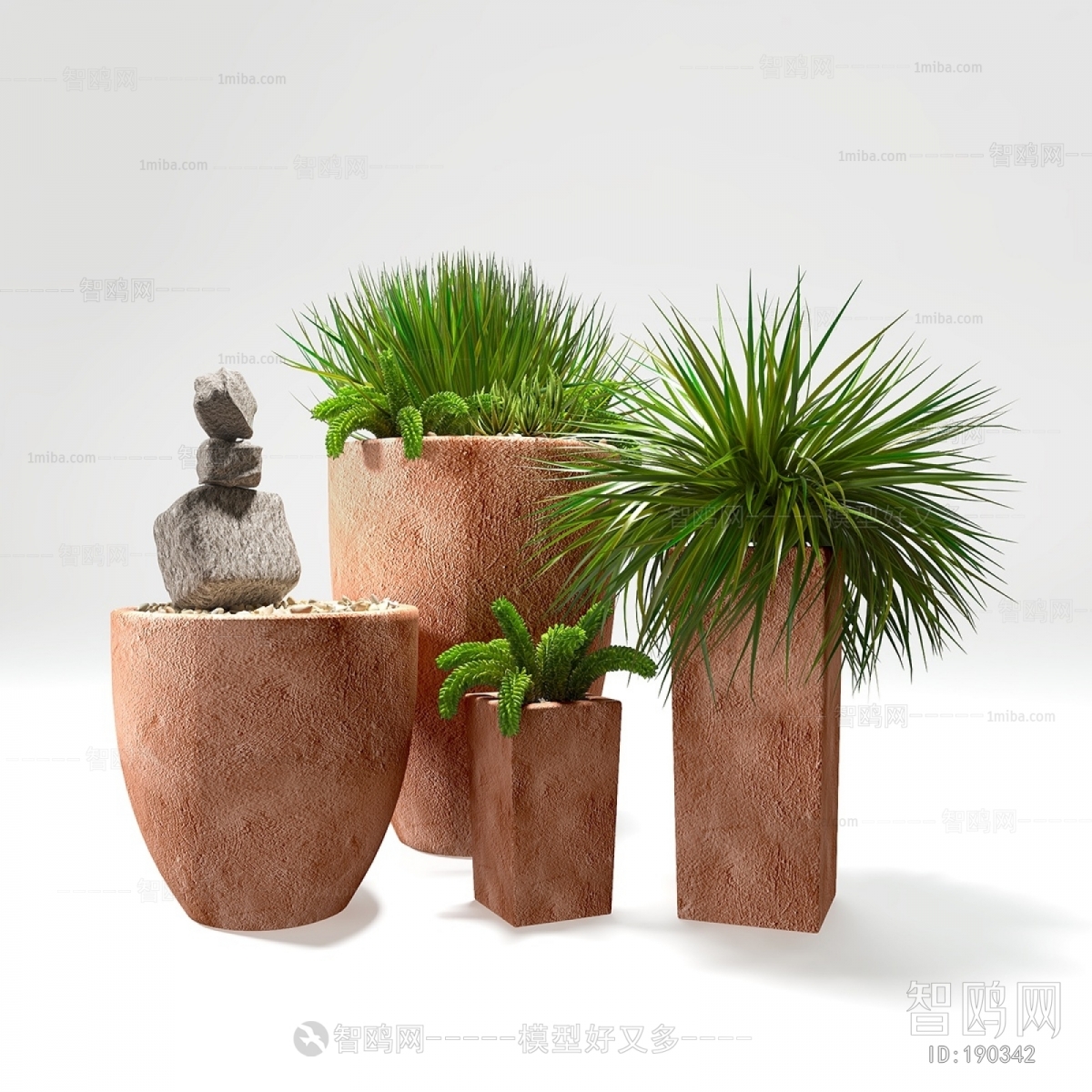 Modern Potted Green Plant