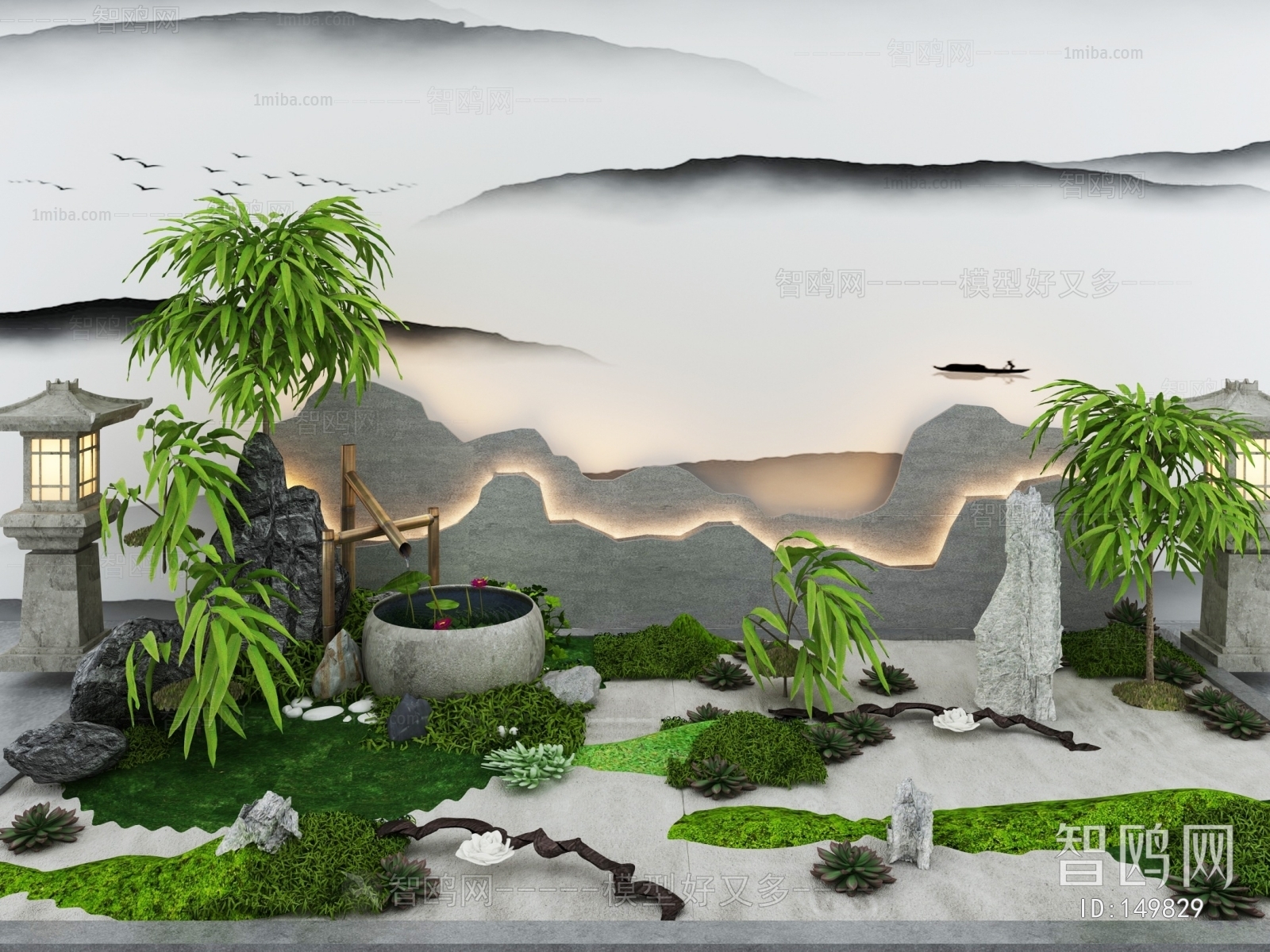 New Chinese Style Garden Landscape