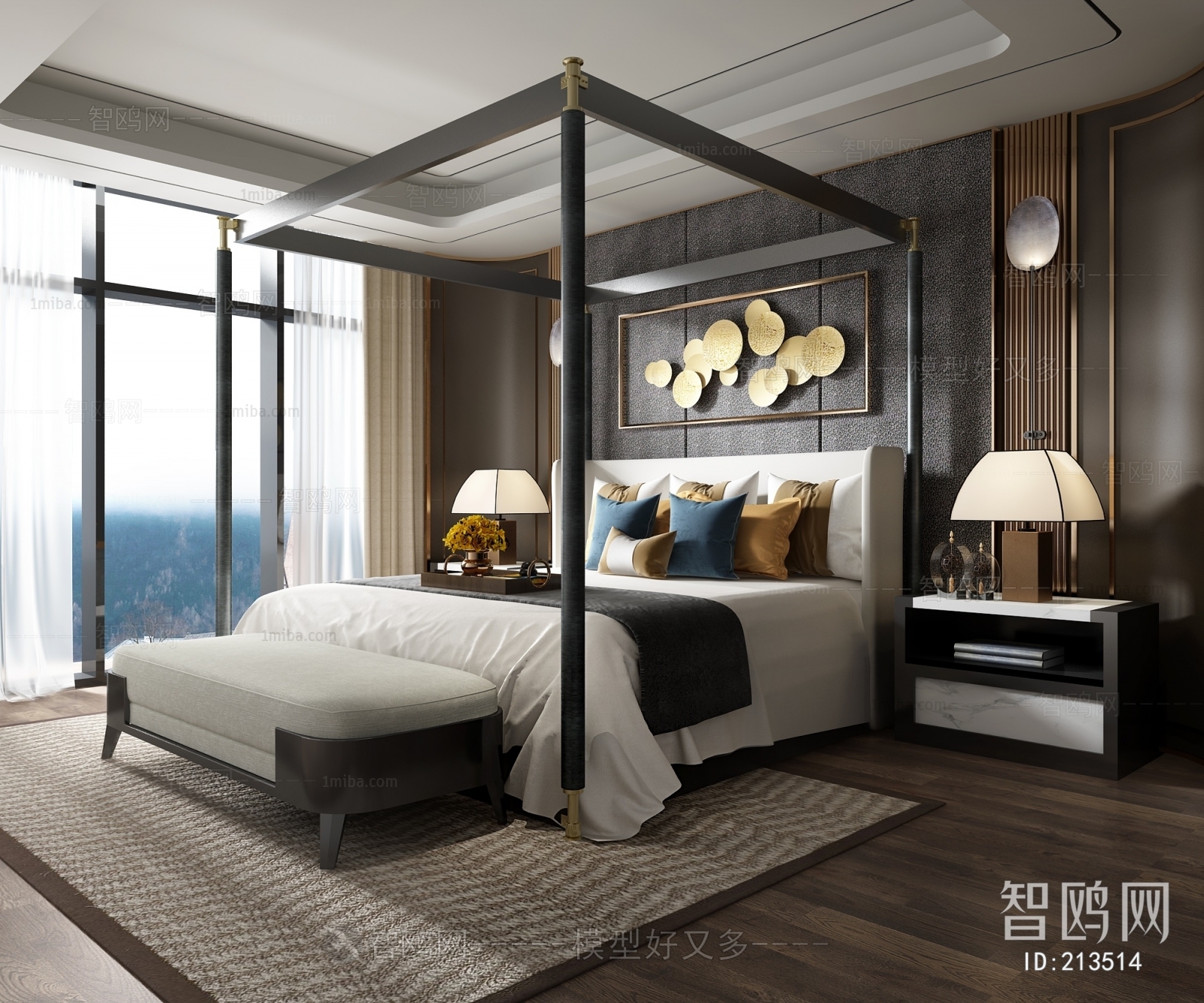 New Chinese Style Bedroom