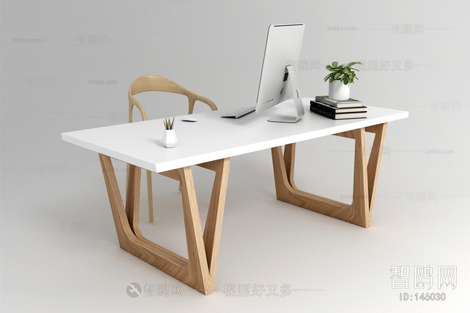 Nordic Style Computer Desk And Chair