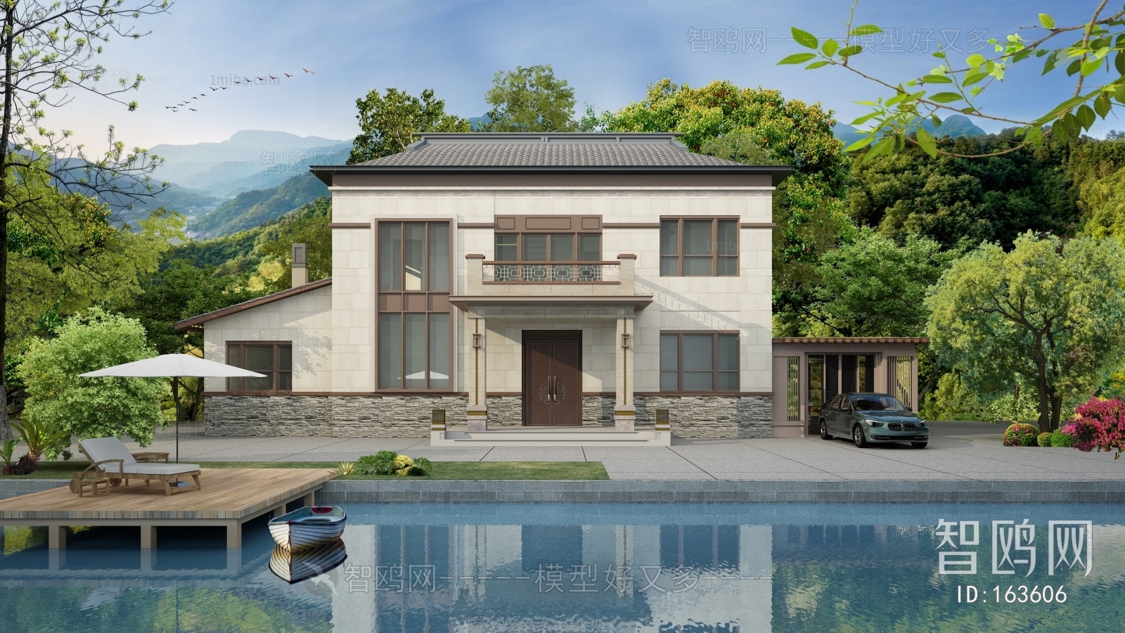 New Chinese Style Villa Appearance