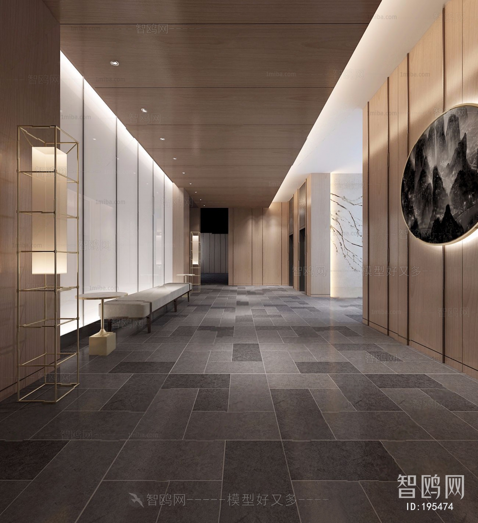 New Chinese Style Corridor Elevator Hall