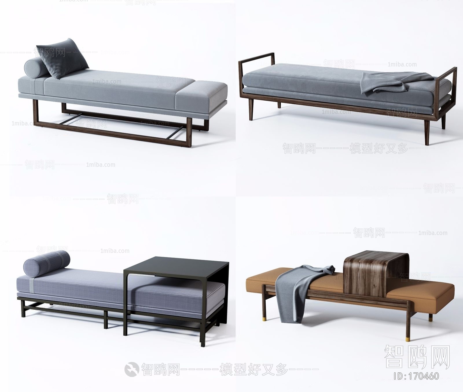 新中式床尾椅长凳组合