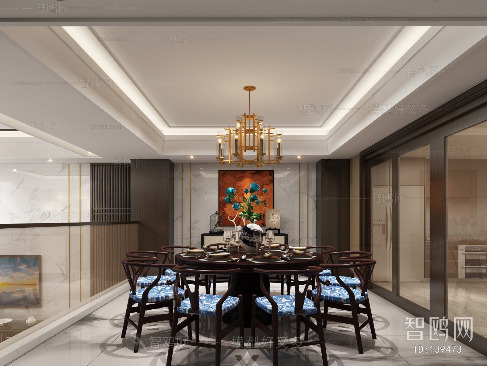 New Chinese Style Dining Room