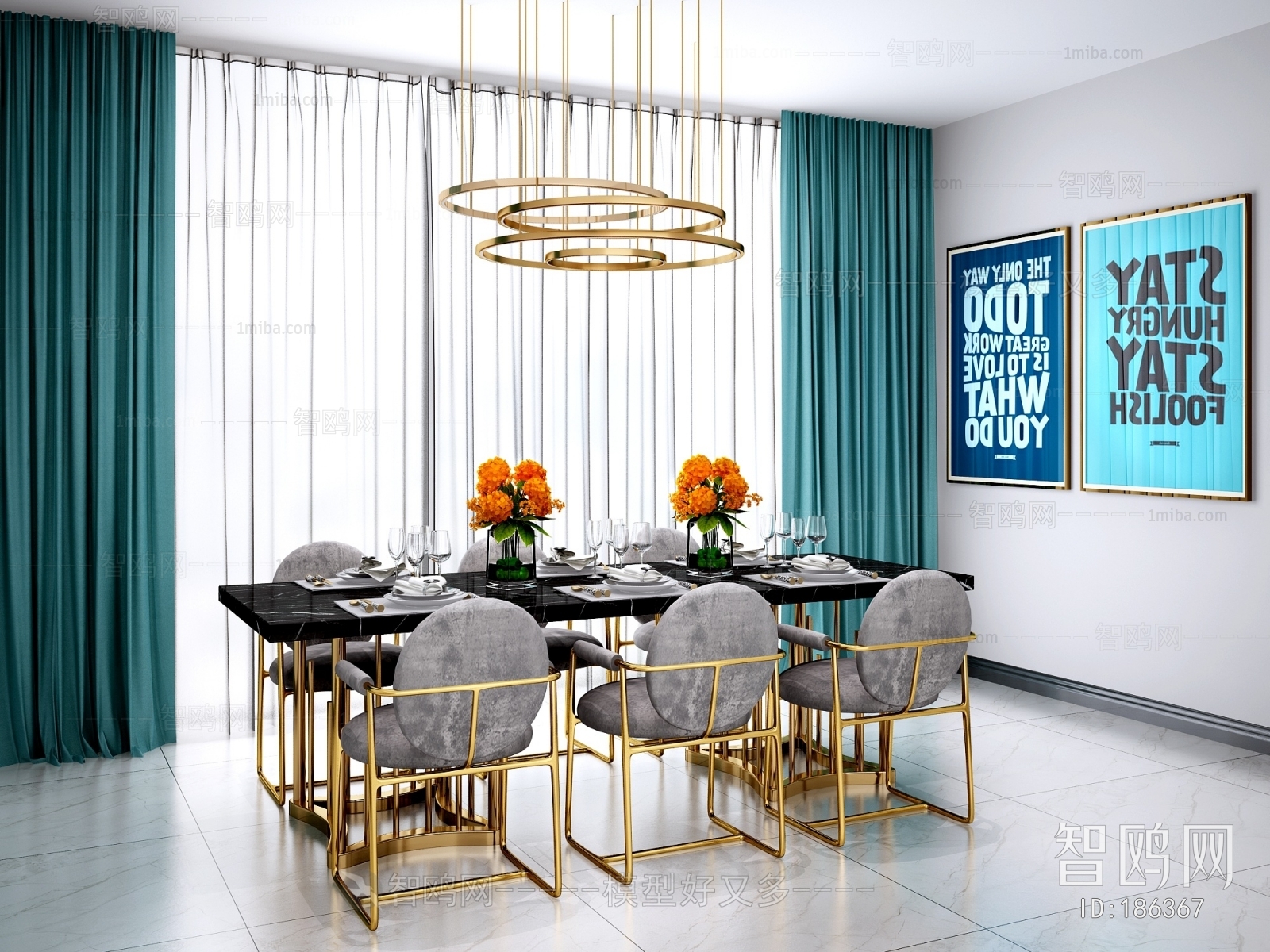 Post Modern Style Dining Table And Chairs