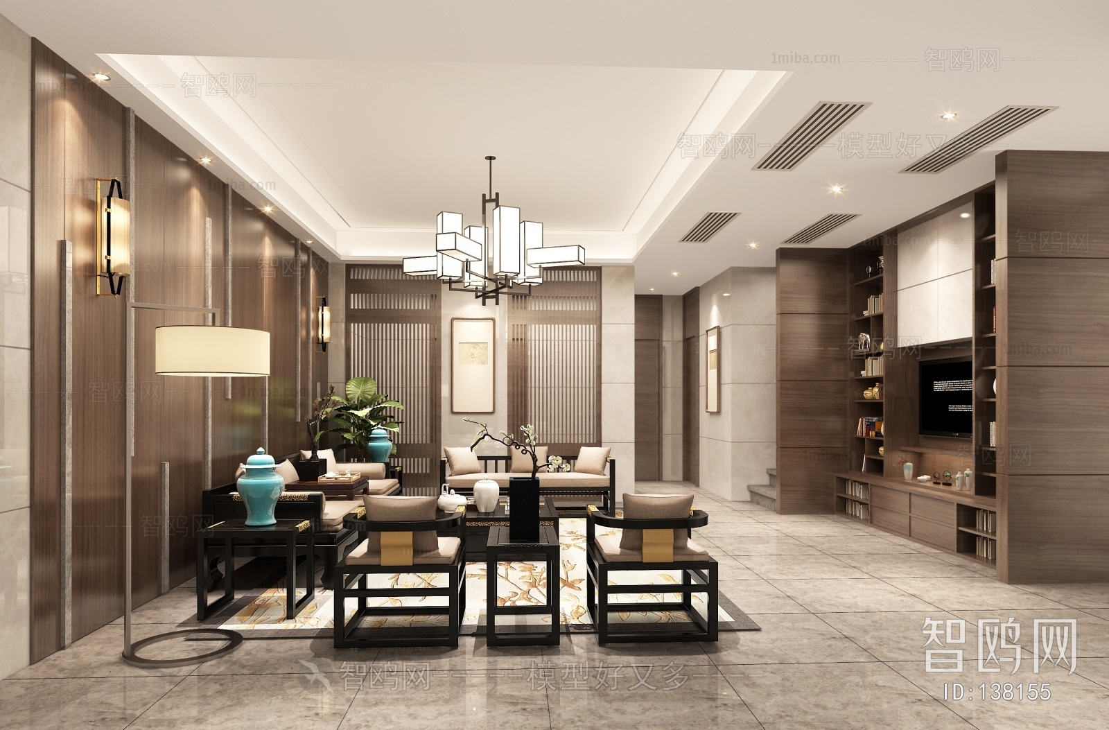 New Chinese Style A Living Room