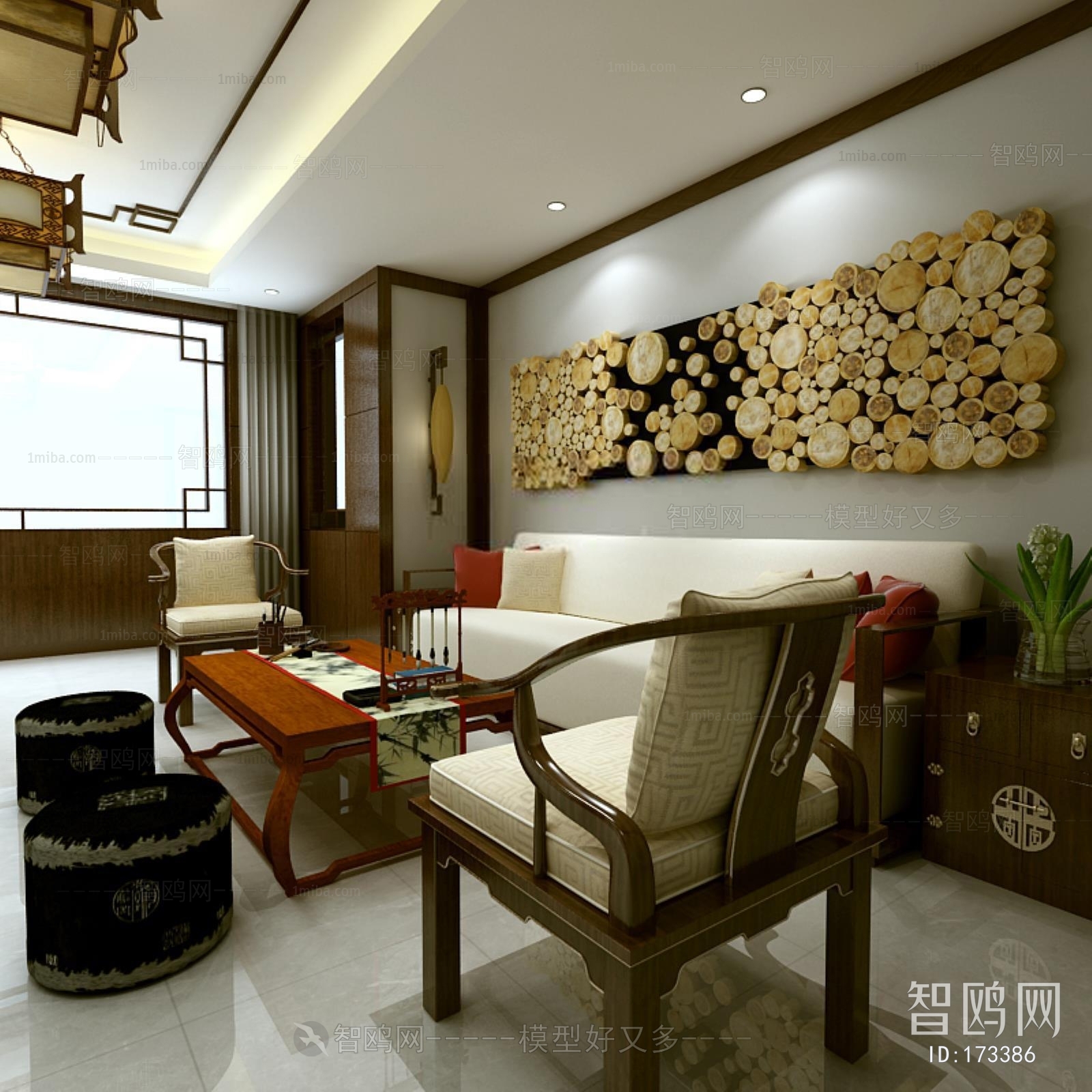 Chinese Style Multi Person Sofa
