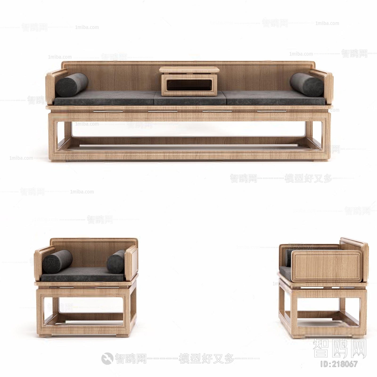 中式罗汉床单椅