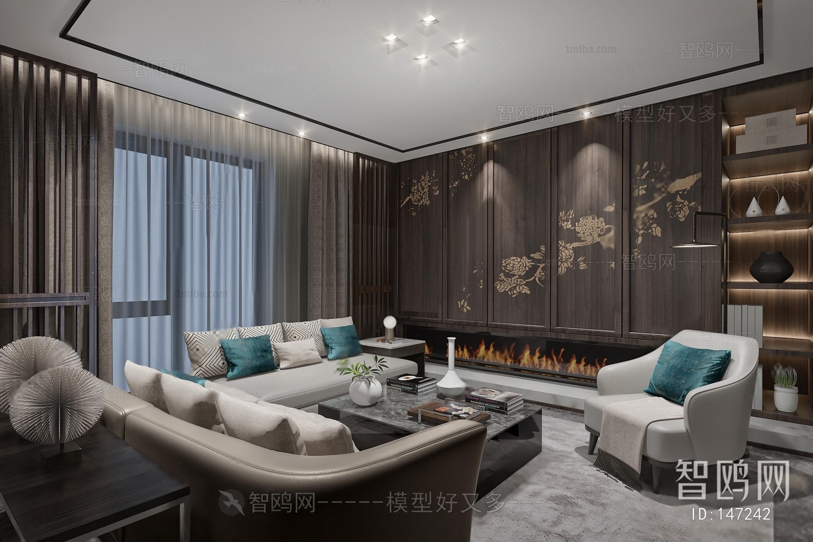 New Chinese Style A Living Room