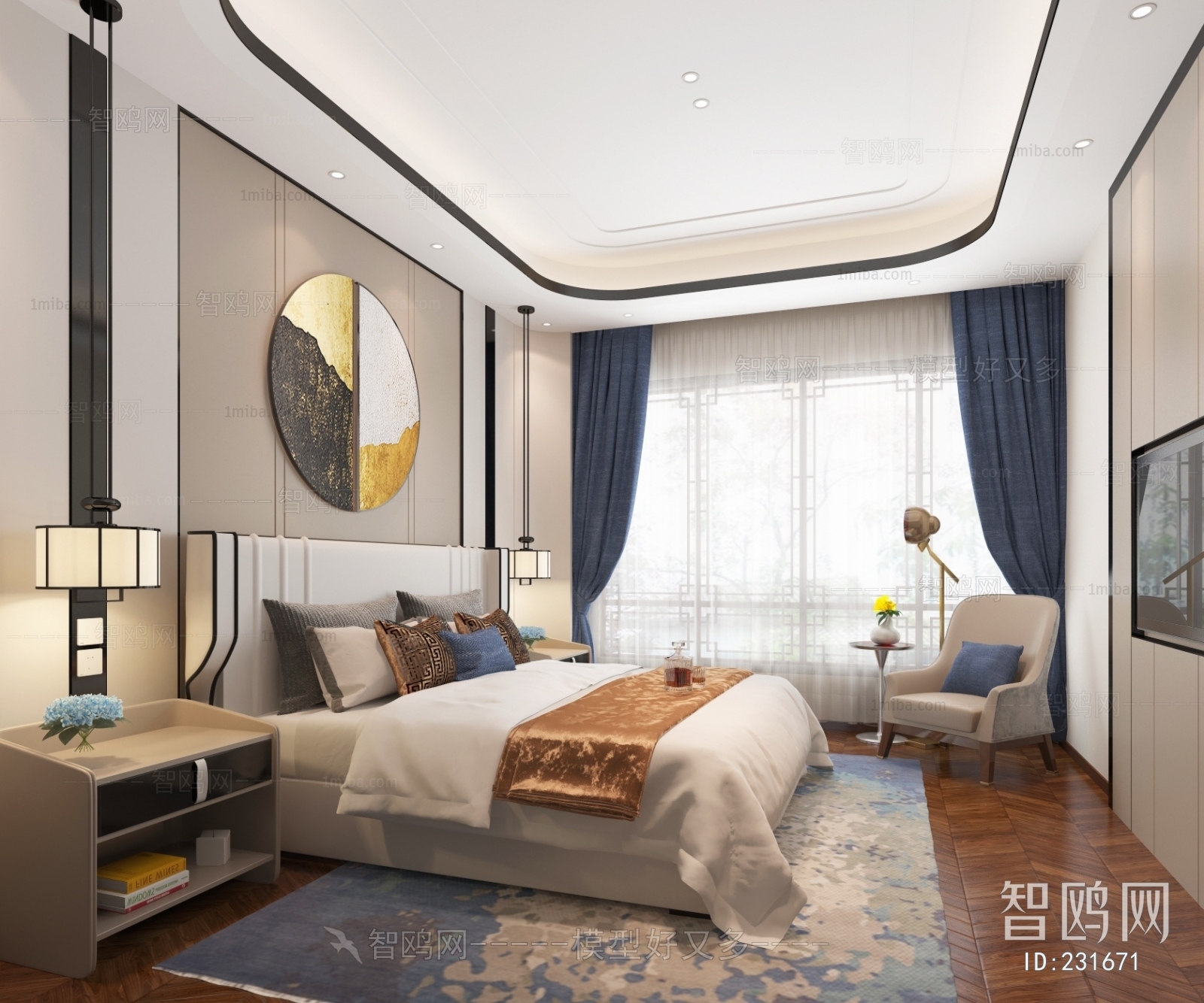 New Chinese Style Bedroom