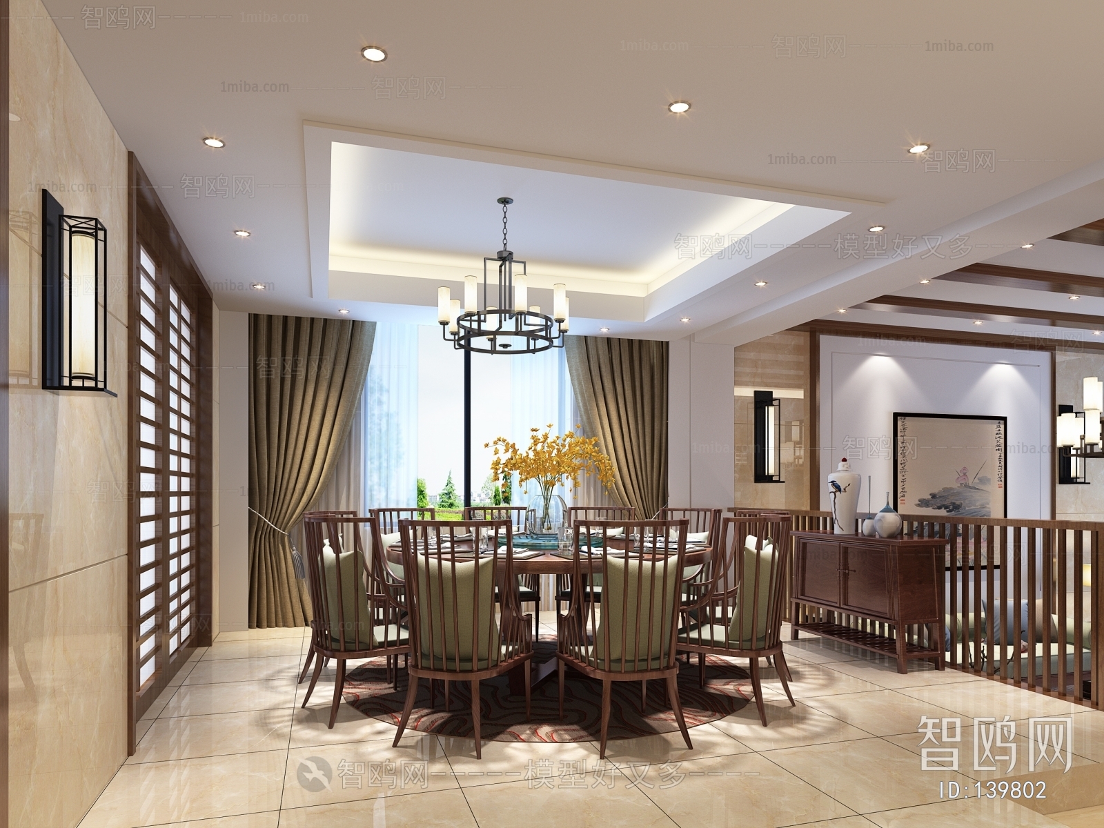 New Chinese Style Dining Room