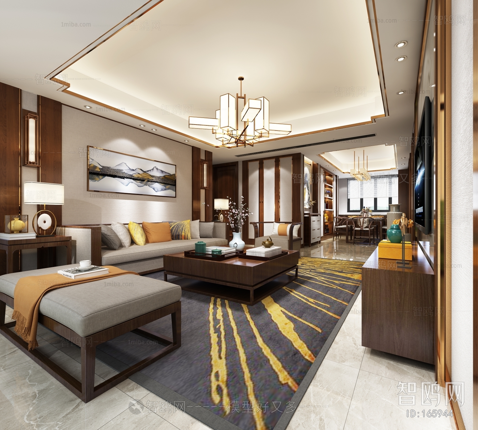 New Chinese Style A Living Room