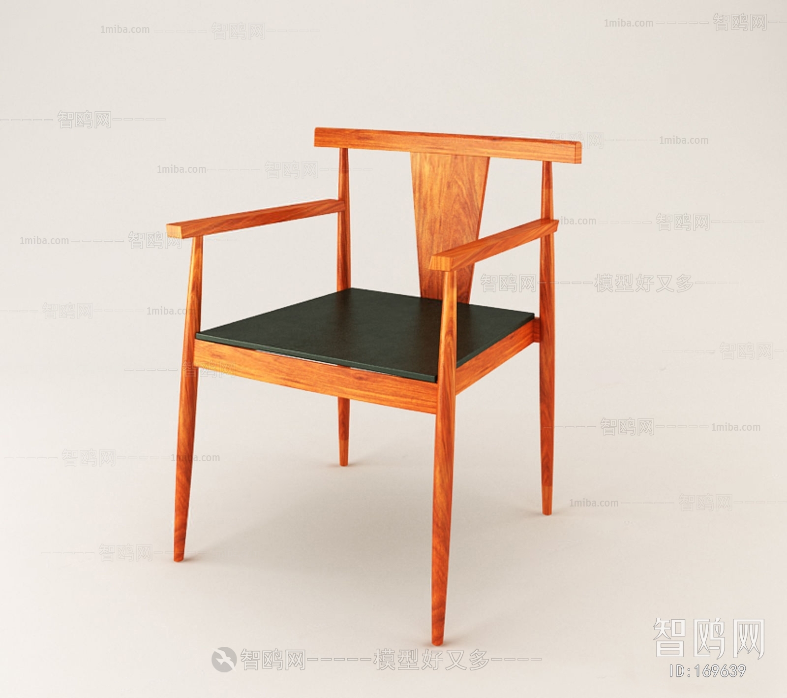 新中式简约休闲单人餐椅