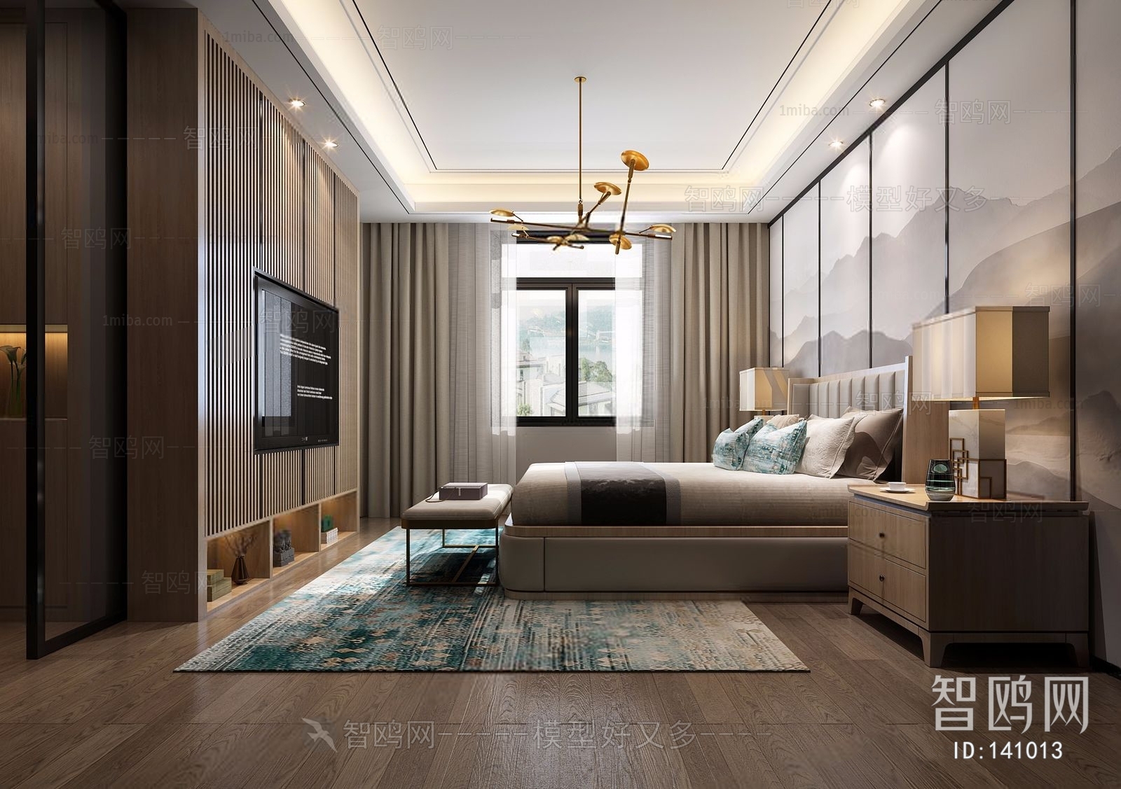 New Chinese Style Bedroom