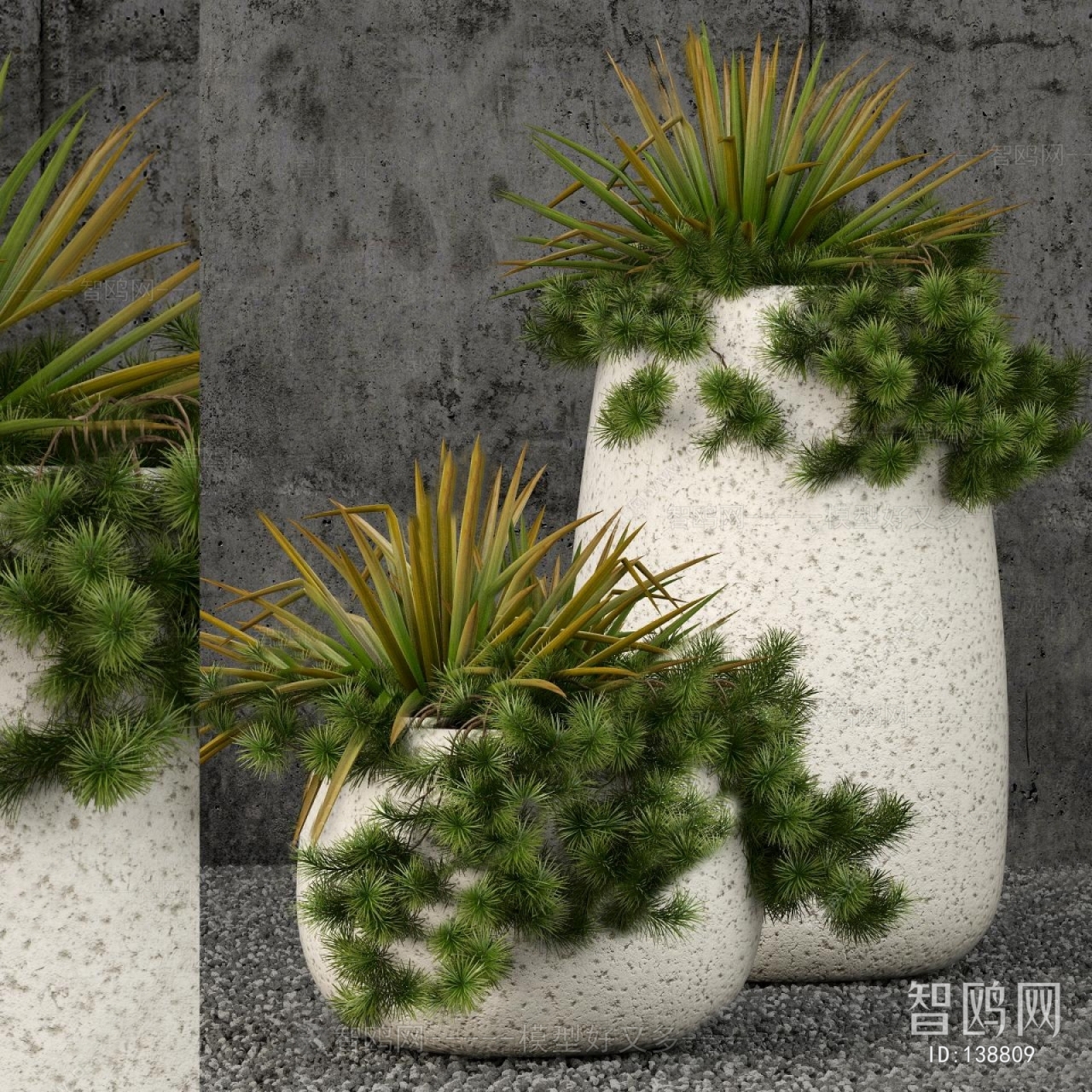 Modern Potted Green Plant