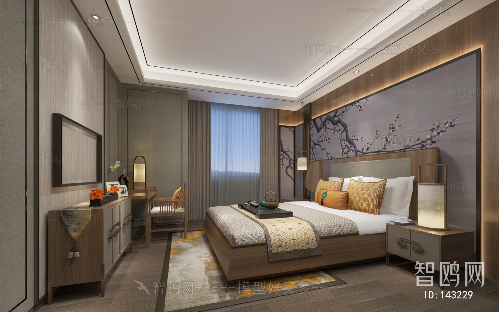 New Chinese Style Bedroom