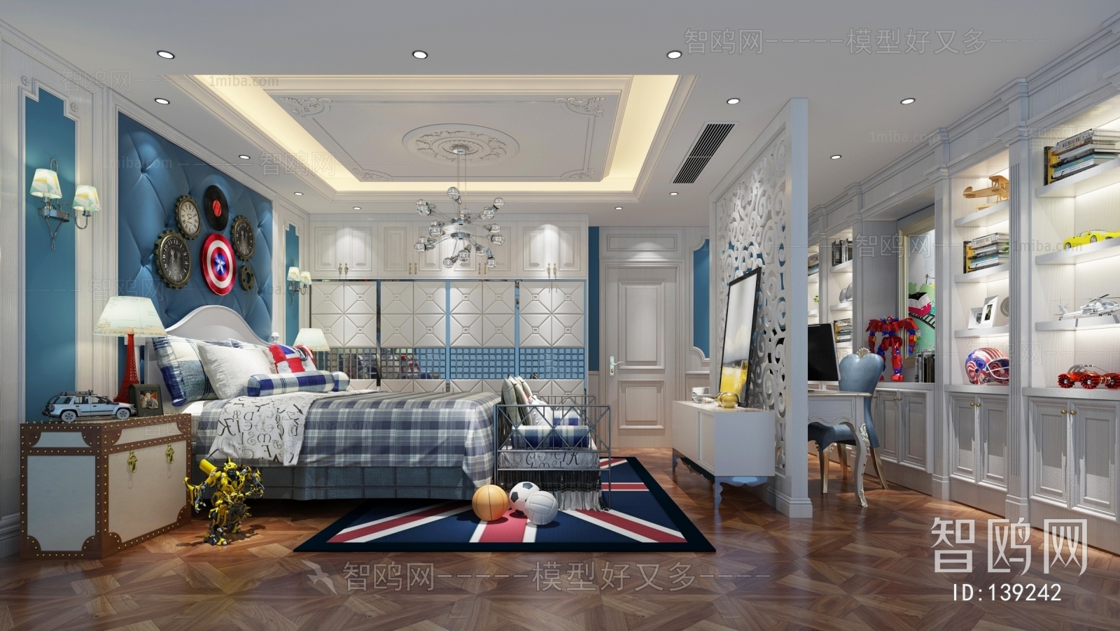 Simple European Style Boy's Room And Son's Room