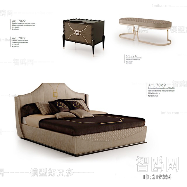 Post Modern Style Double Bed