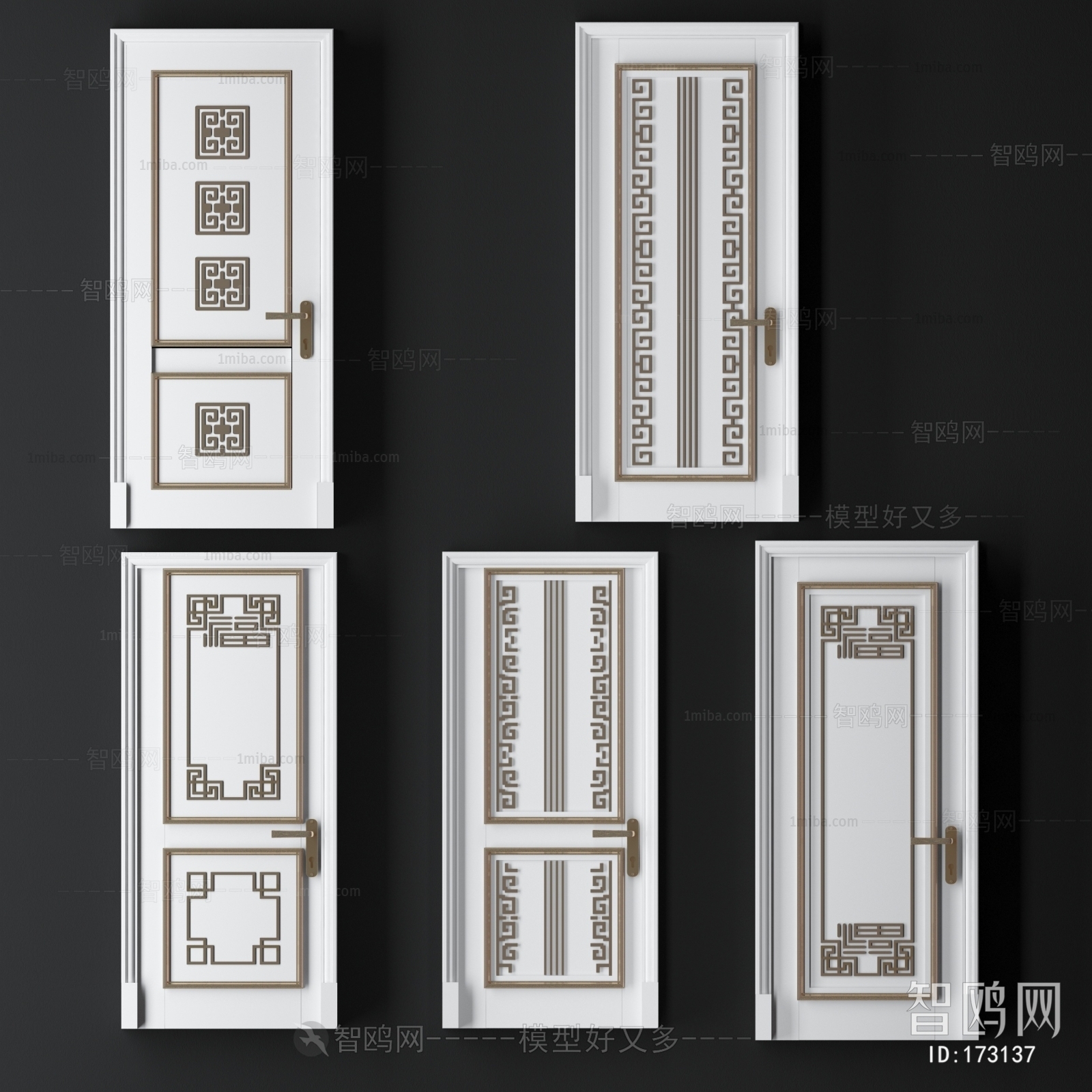 New Chinese Style Solid Wood Door