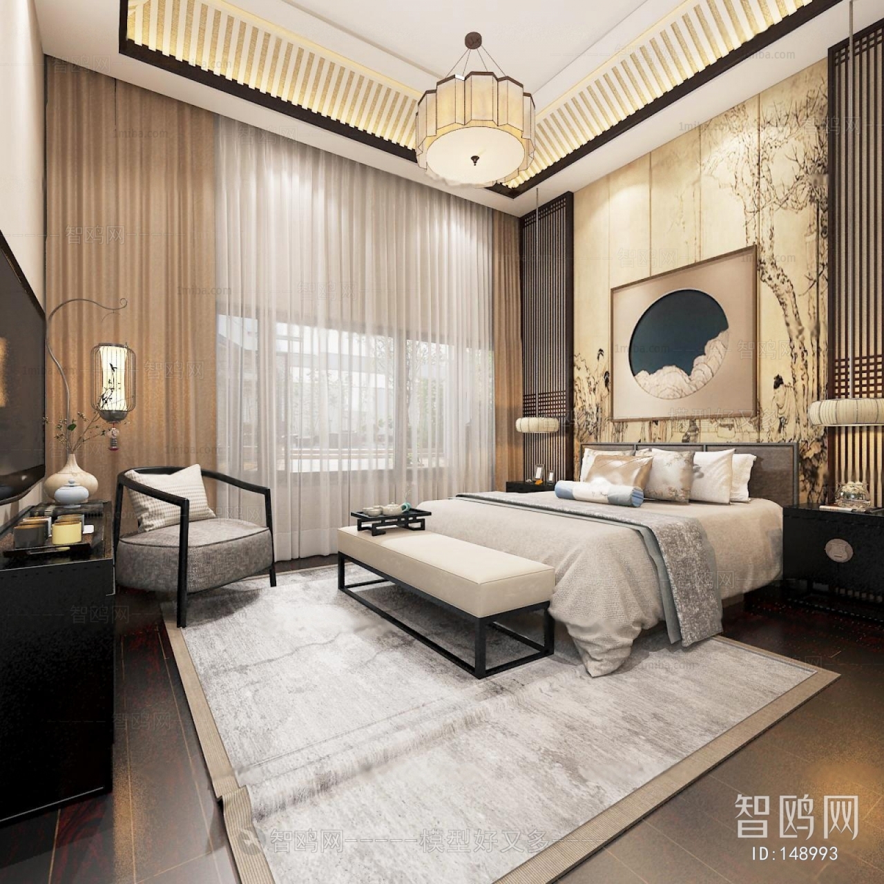 New Chinese Style Bedroom