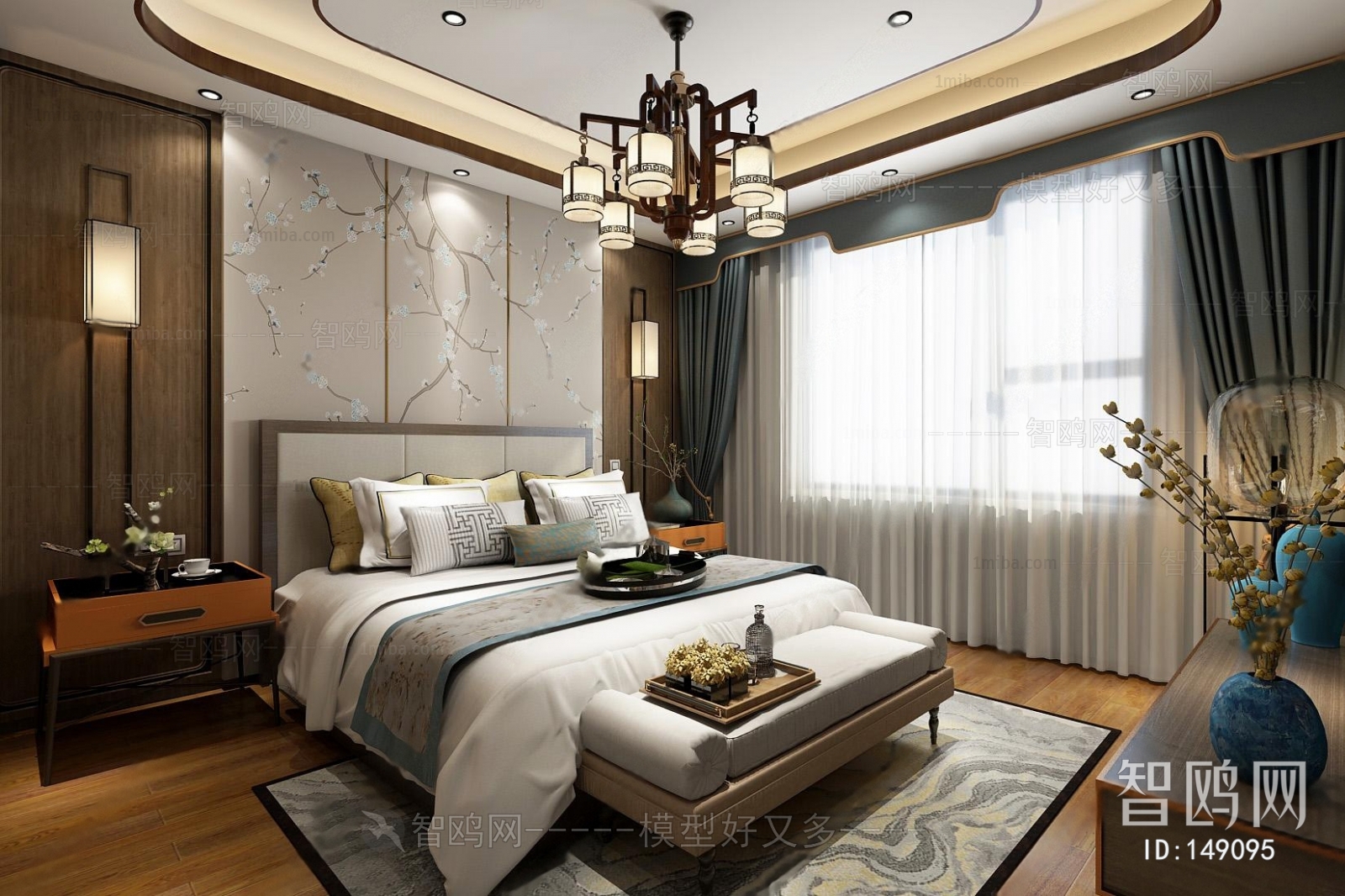 New Chinese Style Bedroom